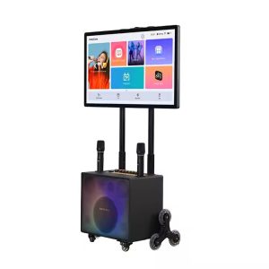 Sound Speaker Speaker And Display For Entertainment Karaoke Microphone With Two Wireless Microphones And Display Screen