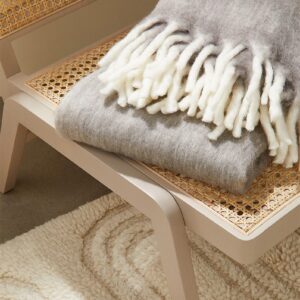 Wool-blend blanket - light grey