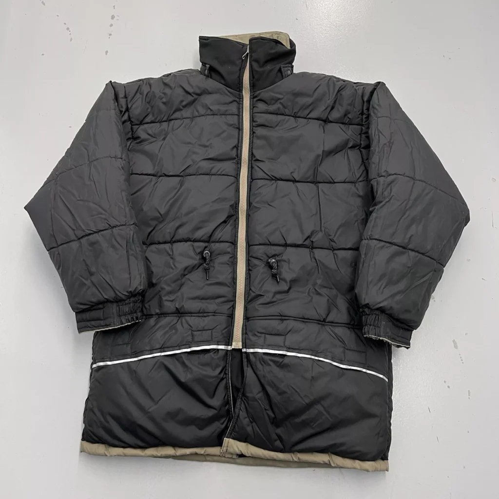 Vintage 90s Bear Force Beige Reversible Winter Parka Coat Full Zip Jacket Mens M