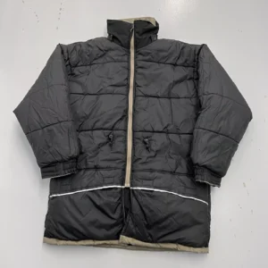 Vintage 90s Bear Force Beige Reversible Winter Parka Coat Full Zip Jacket Mens M